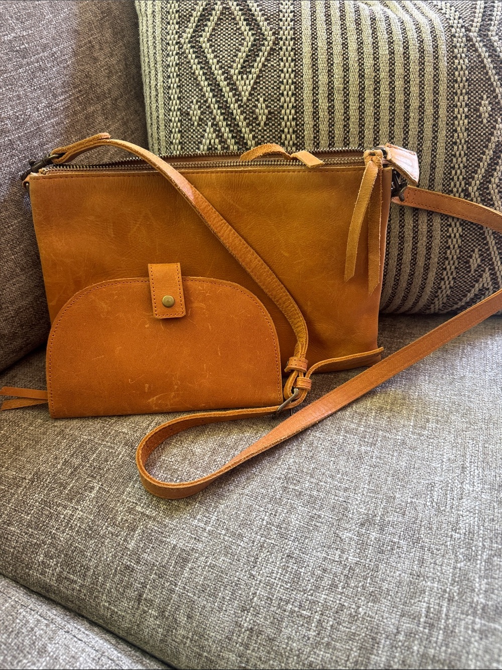 Able Leather Crossbody With Matching Wallet